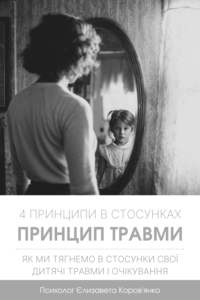 Жінка дивиться у дзеркало і бачить себе дитиною — символ дитячої травми